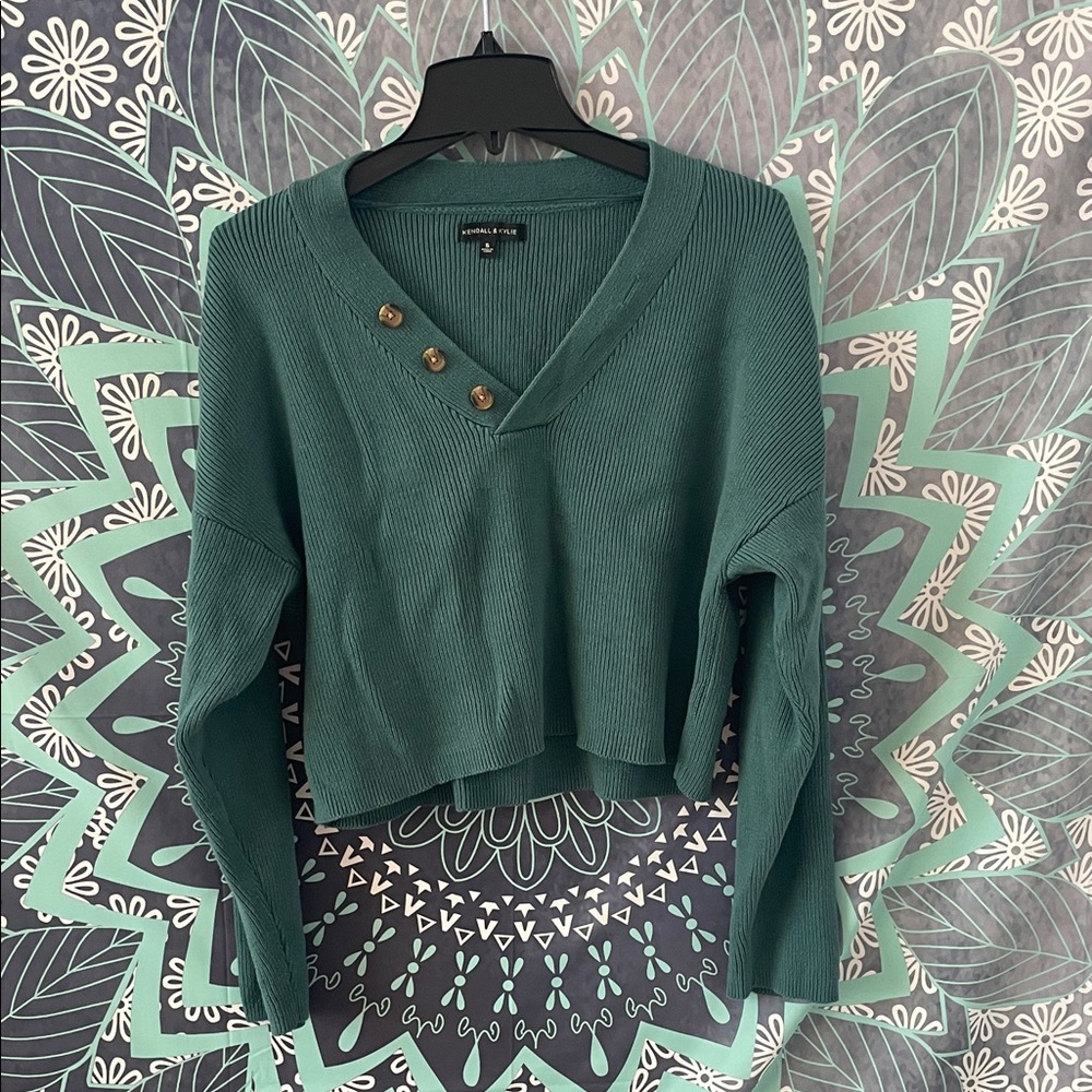 Kendall & Kylie Teal Knit Sweater